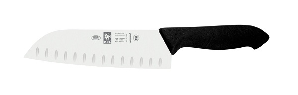 Нож японский Santoku 180/310 мм. с бороздками, черный HoReCa Icel /1/6/