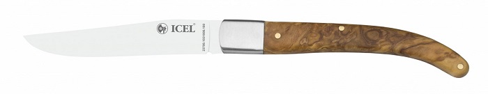 Нож для стейка 110/240 мм. 18/0  3 мм. ручка оливковое дерево Icel /12/