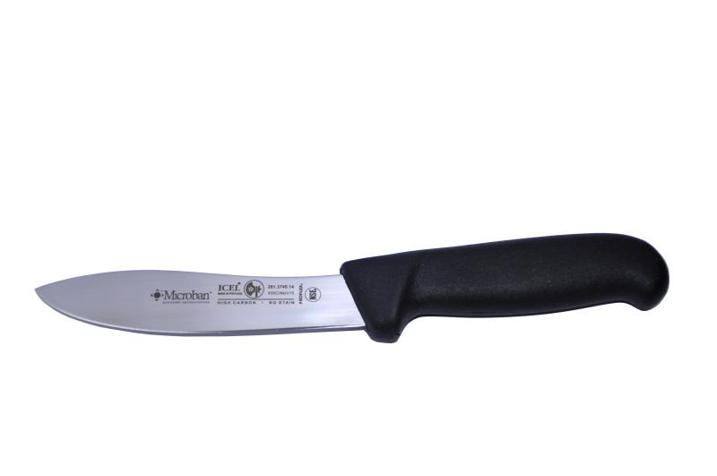 Нож для снятия кожи 140/260 мм. изогнутый, черный SAFE Icel /1/6/