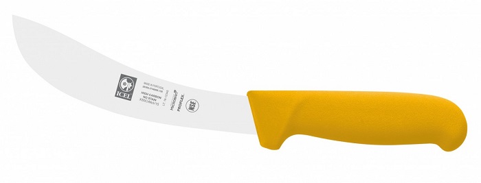 Нож для снятия кожи 150/285 мм. изогнутый, желтый SAFE Icel /1/6/