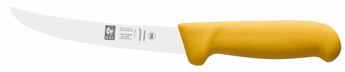 Нож обвалочный 150/280 мм. изогнутый, желтый SAFE Icel /1/