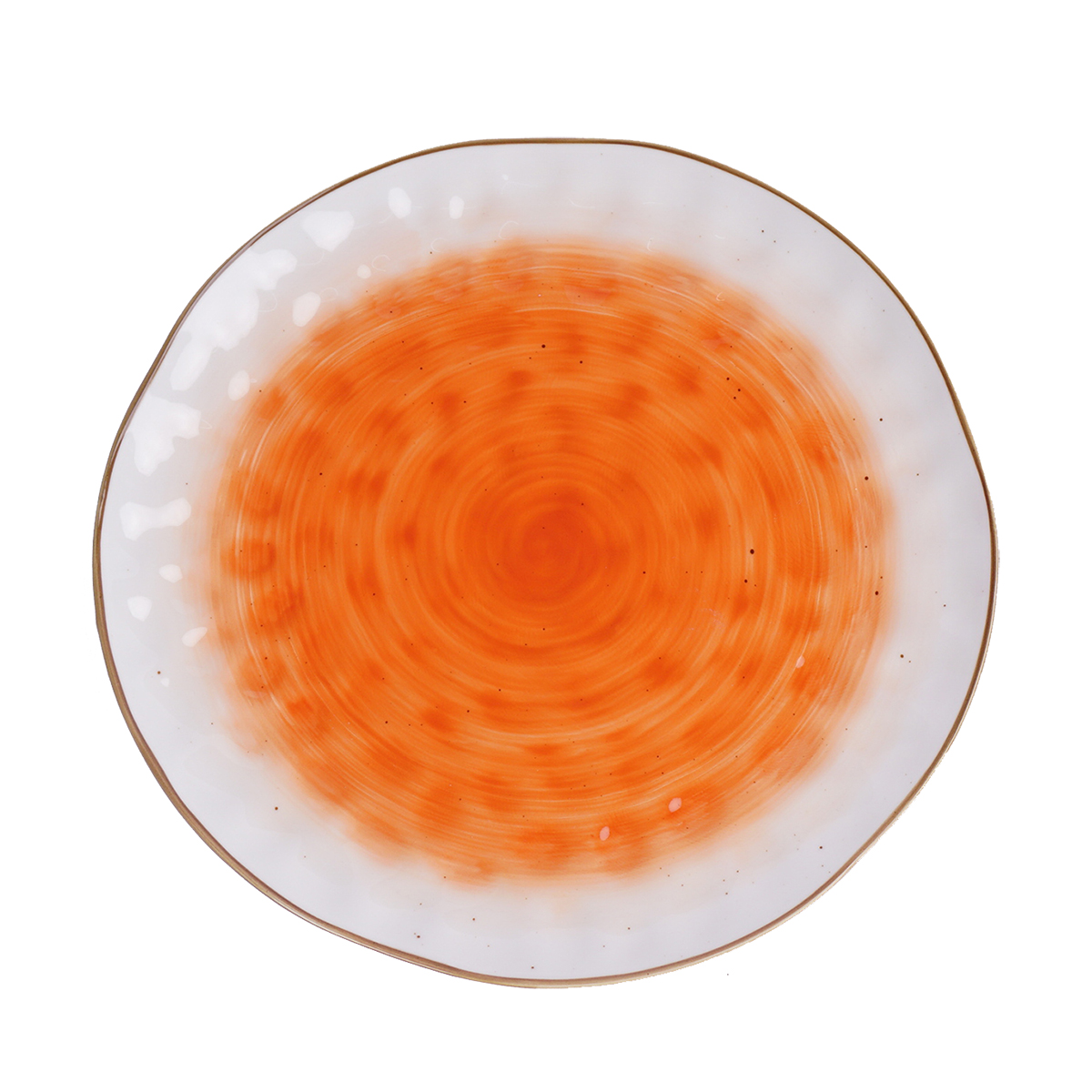 Тарелка круглая d=27 см,фарфор,оранжевый цвет 