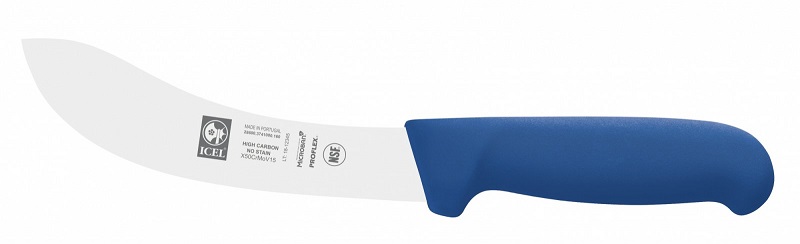 Нож для снятия кожи 160/290 мм. изогнутый, синий SAFE Icel /1/6/