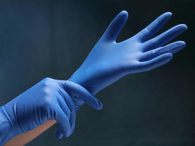 Перчатки нитриловые голубые L, 100 шт