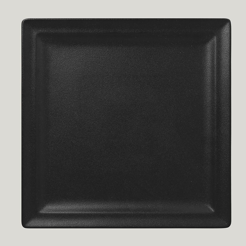 Тарелка RAK Porcelain NeoFusion Volcano квадратная плоская, 30 см (черный цвет)