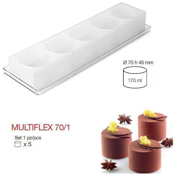 Форма кондитерская Silikomart MULTIFLEX 170 70/1, ячейки d 7 см, h 4,5 см, силикон,