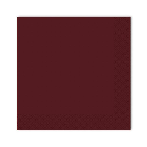 Салфетки Gratias однослойные 24*24 см, сложение 1/4, бордовый, 400 шт