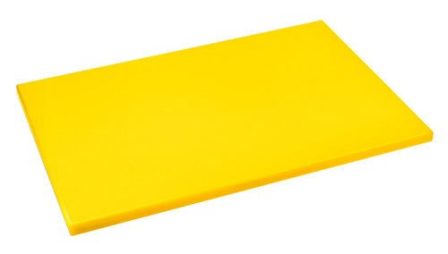 Доска разделочная п/э 500*350*18 мм. желтая поверхность глянец/матовая /1/4/