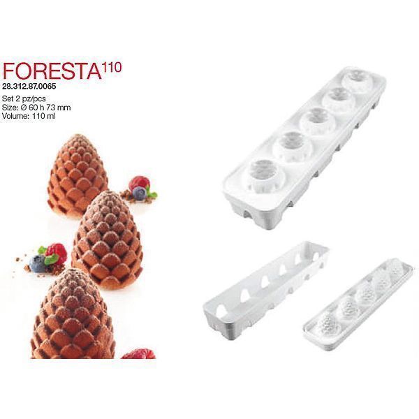 Форма кондитерская Silikomart FORESTA & ANANAS, ячейки d 6 см, h 7,3 см, силикон, Италия
