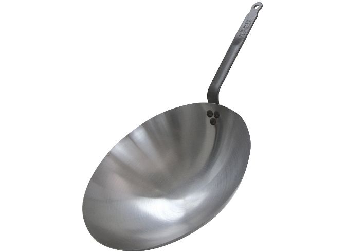 Сковорода Wok d=35,5 см. h=9 см. белая сталь (индукция) Сarbone plus De Buyer /1/3/