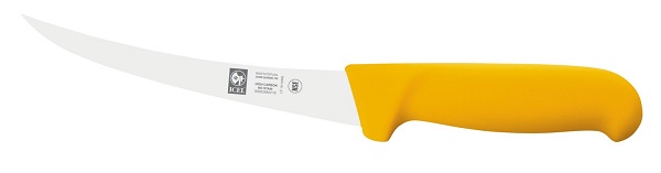 Нож обвалочный 150/290 мм. изогнутый, жесткое лезвие, желтый Poly Icel /1/