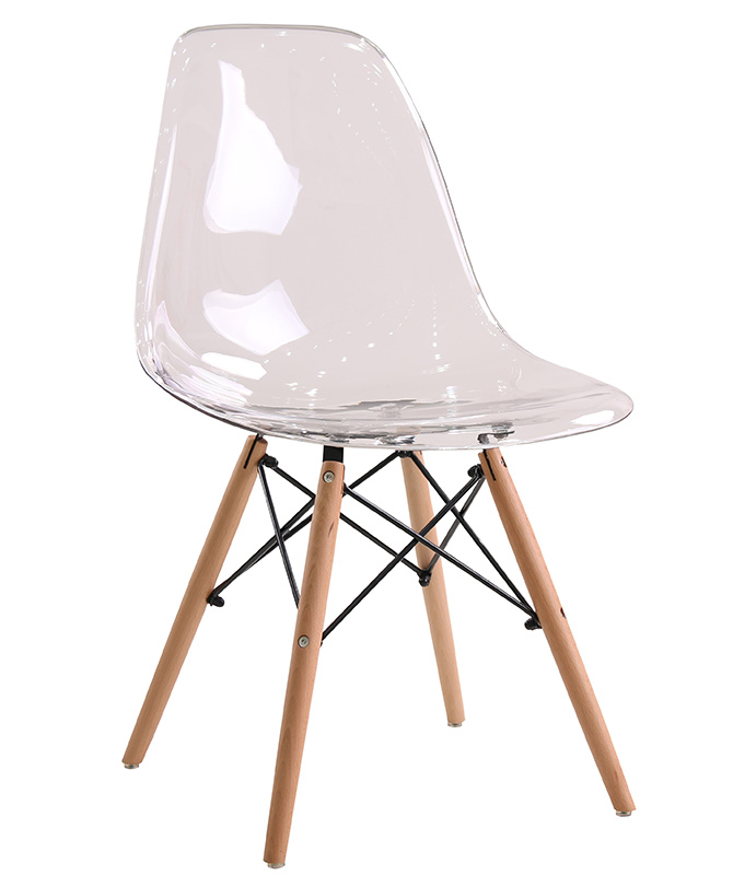 Стул «Eames Прозрачный» с жестким сиденьем (деревянный каркас)