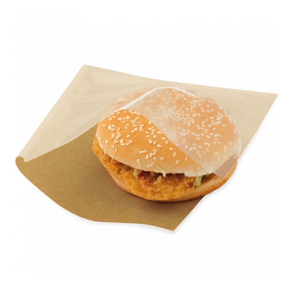 Конвертик для еды с окном 16*16 см,(1 упаковка=100 шт) крафт-бумага + PELD, GP