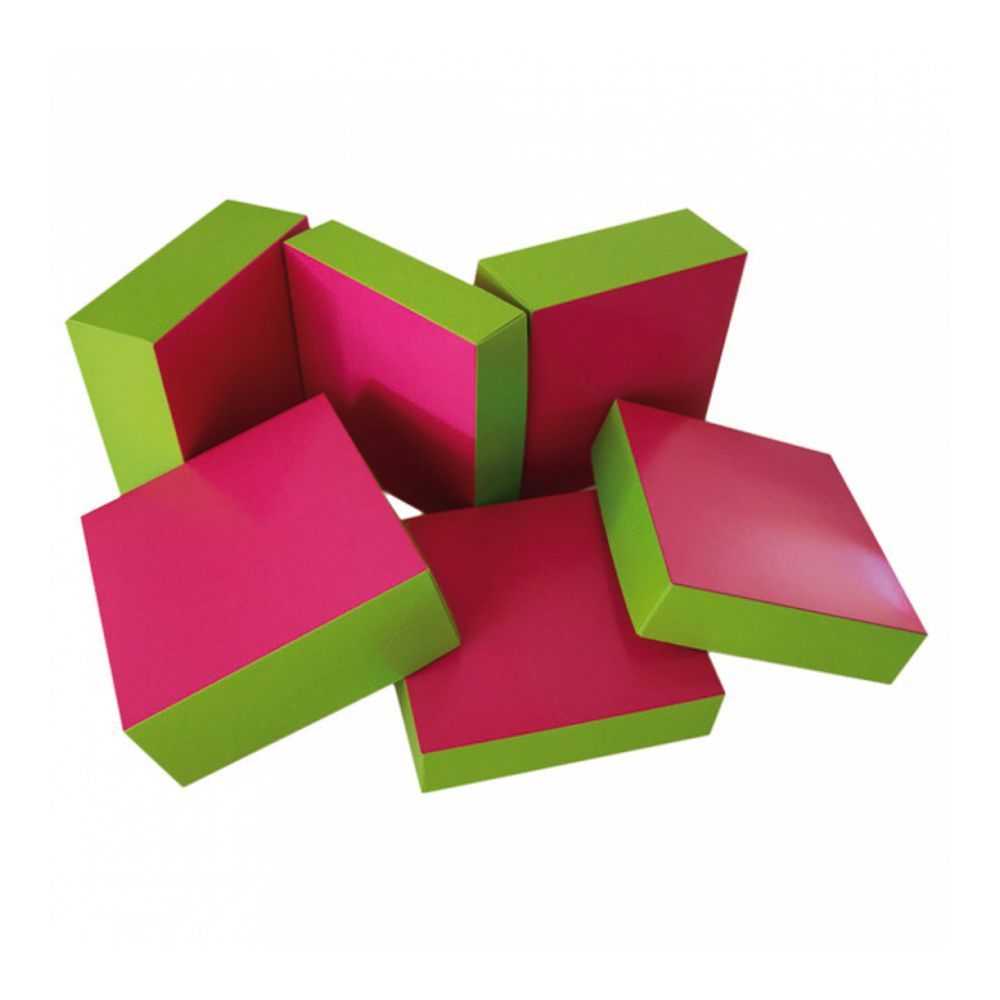 Коробка для кондитерских изделий 26*26*5 см, фуксия-зеленый, картон, Garcia de Pou