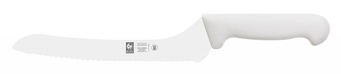 Нож для хлеба 230/360 мм. изогнутый, с волн. кромкой, белый PRACTICA Icel /1/6/