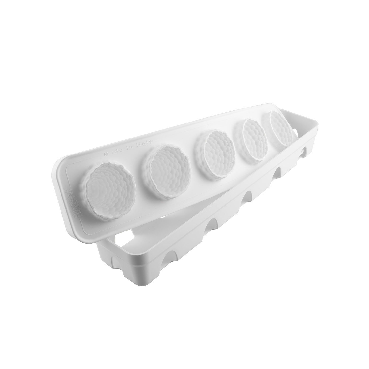 Форма для выпечки 110 мл. 5 ячеек d=65 мм. h=67 мм. Малина и Ежевика силикон +пластик.подставка Silikomart /1/5/