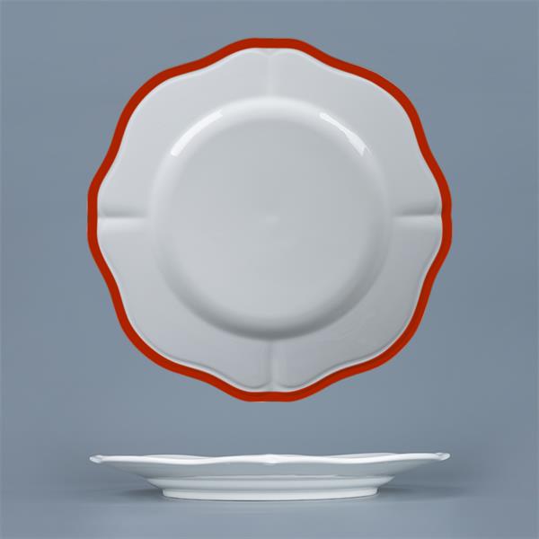 Тарелка мелкая d 28,5 см h 2,7 см, фарфор, Grazia, кант красный