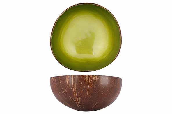 Чаша декоративная  METTALLIC LIME GREEN PAINTD14CM