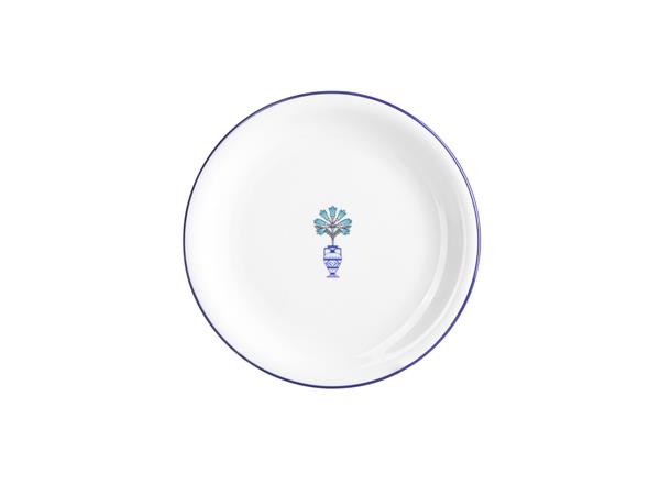 Тарелка мелкая 18 см, кант синий, Vaso Piccolo DS13