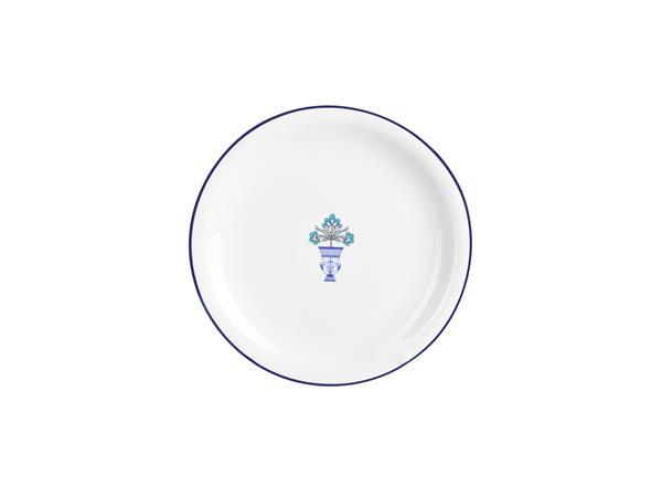 Тарелка мелкая 18 см, кант синий, Vaso Piccolo DS14