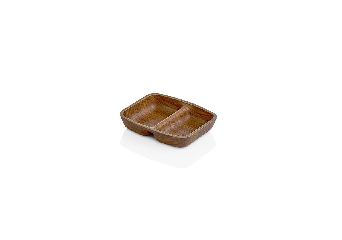 RECTANGULAR 2 COMP SAUCE BOWL