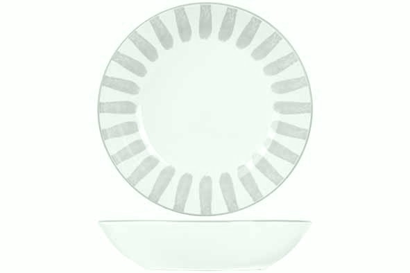 Тарелка суповая d 20 см, цвет белый / зеленый