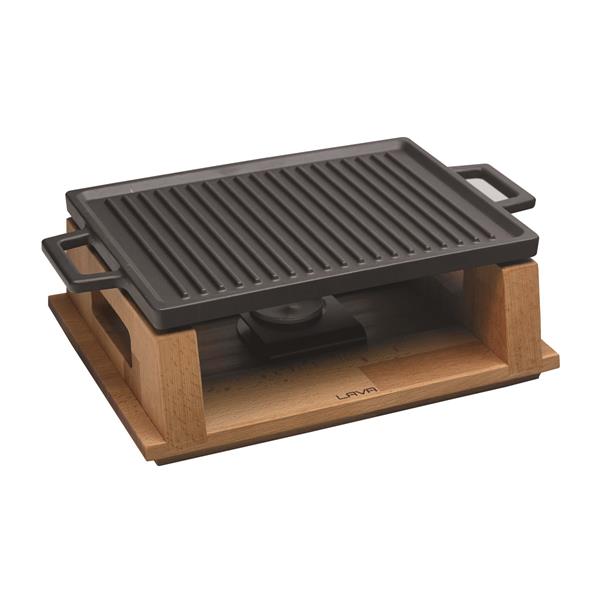 Hot Plate and wooden service stand. Rectangular. Dimension 22x30cm. ((не ивключает горелку)