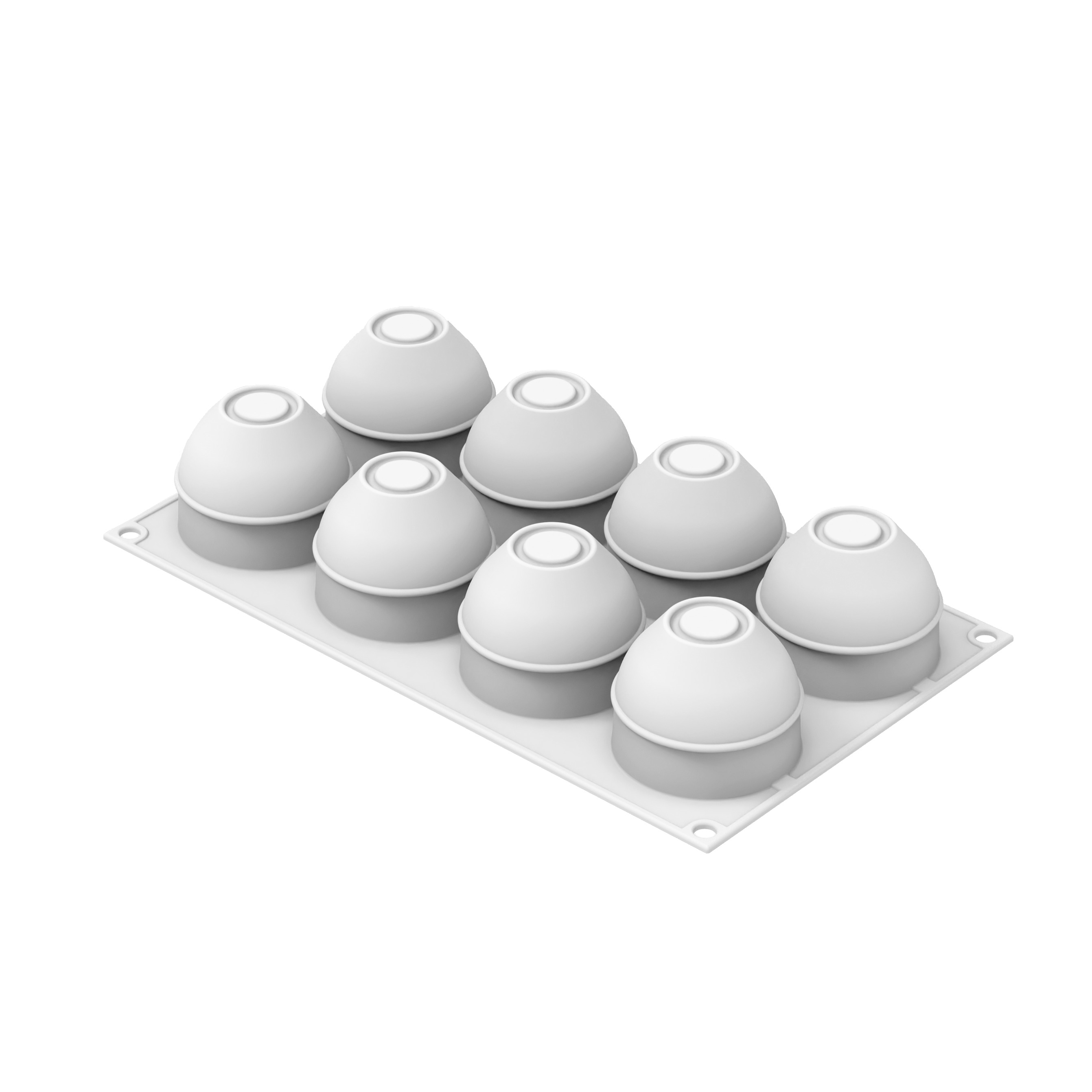 Форма для выпечки 8 ячеек 120 мл. d=62 мм. h=52 мм. Трюфель силикон Silikomart /1/10/