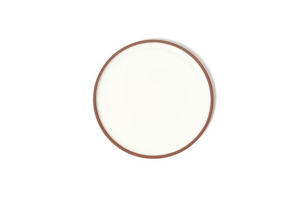 Тарелка мелкая d 23,5 см h 1,5 см, керамика, цвет терракотовый / белый, Terra