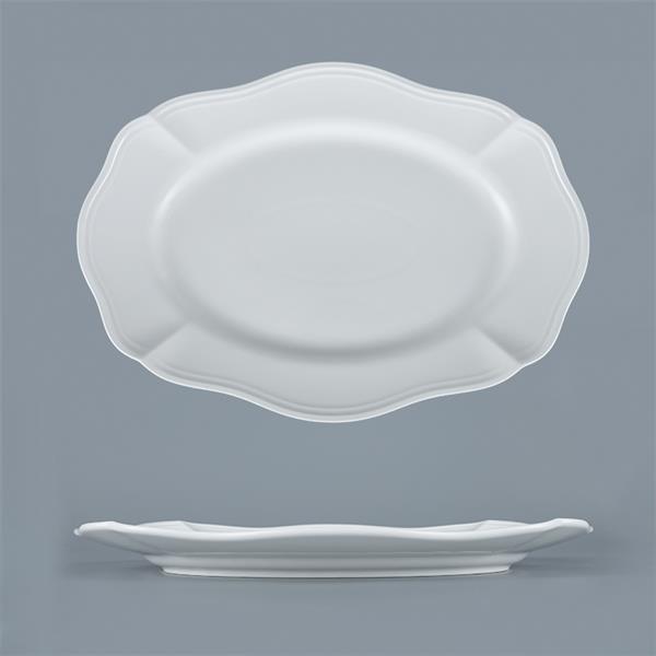 Блюдо овальное 38x26,5 см h 3,3 см, фарфор, Grazia с деколью Цветы