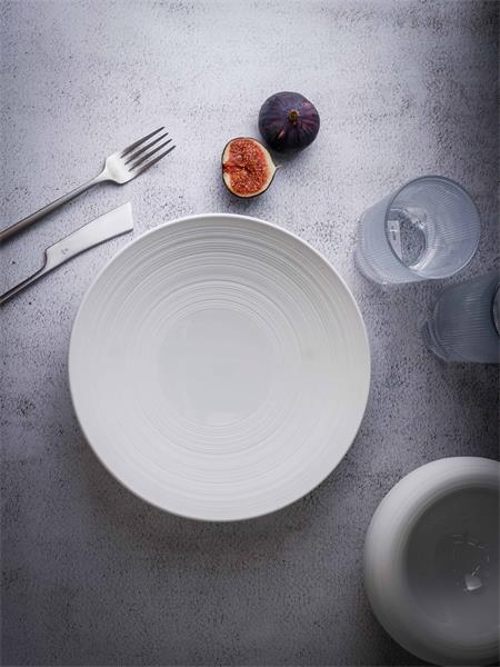 Салатник 800 мл, d 24,5 см h 5 см, фарфор, Linea