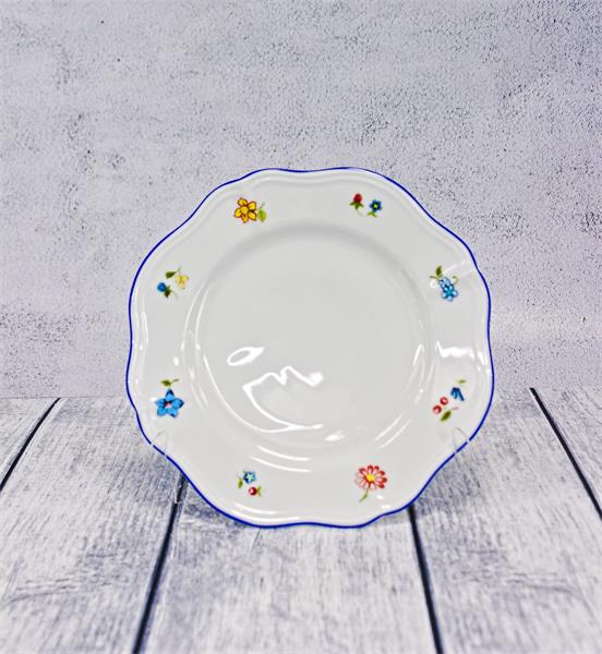 Тарелка мелкая d 21 см h 2 см, фарфор, Grazia с деколью Цветы