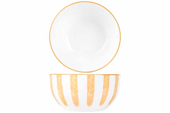 Салатник d 14,3 см h 7,2 см, цвет белый / оранжевый