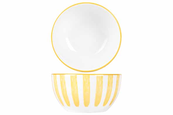 Салатник d 11,5 см h 6,1 см, цвет белый / желтый