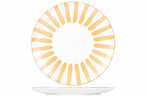 Тарелка мелкая d 26,7 см, цвет белый / оранжевый
