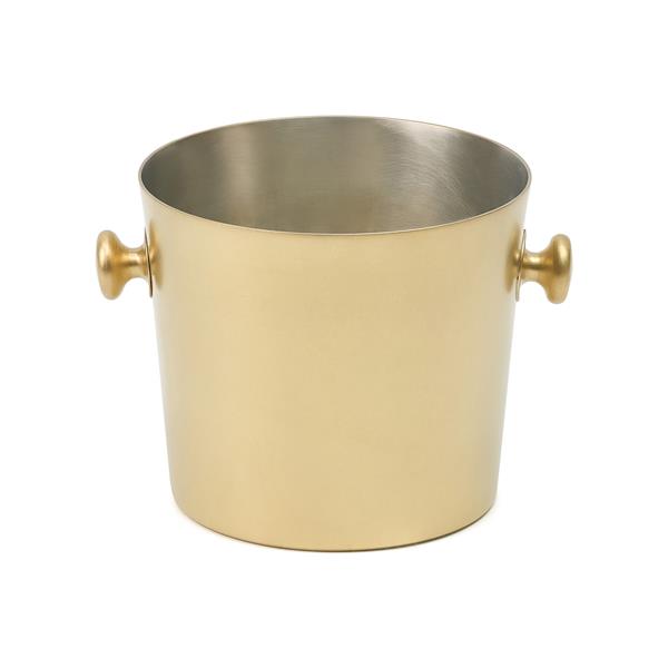 Ведерко для льда латунное с двумя ручками кнопками, с лужением, 13х12 см