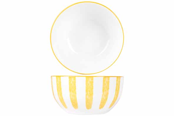 Салатник d 14,3 см h 7,2 см, цвет белый / желтый