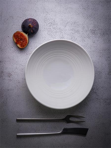 Салатник 600 мл, d 20 см h 5,5 см, фарфор, Linea