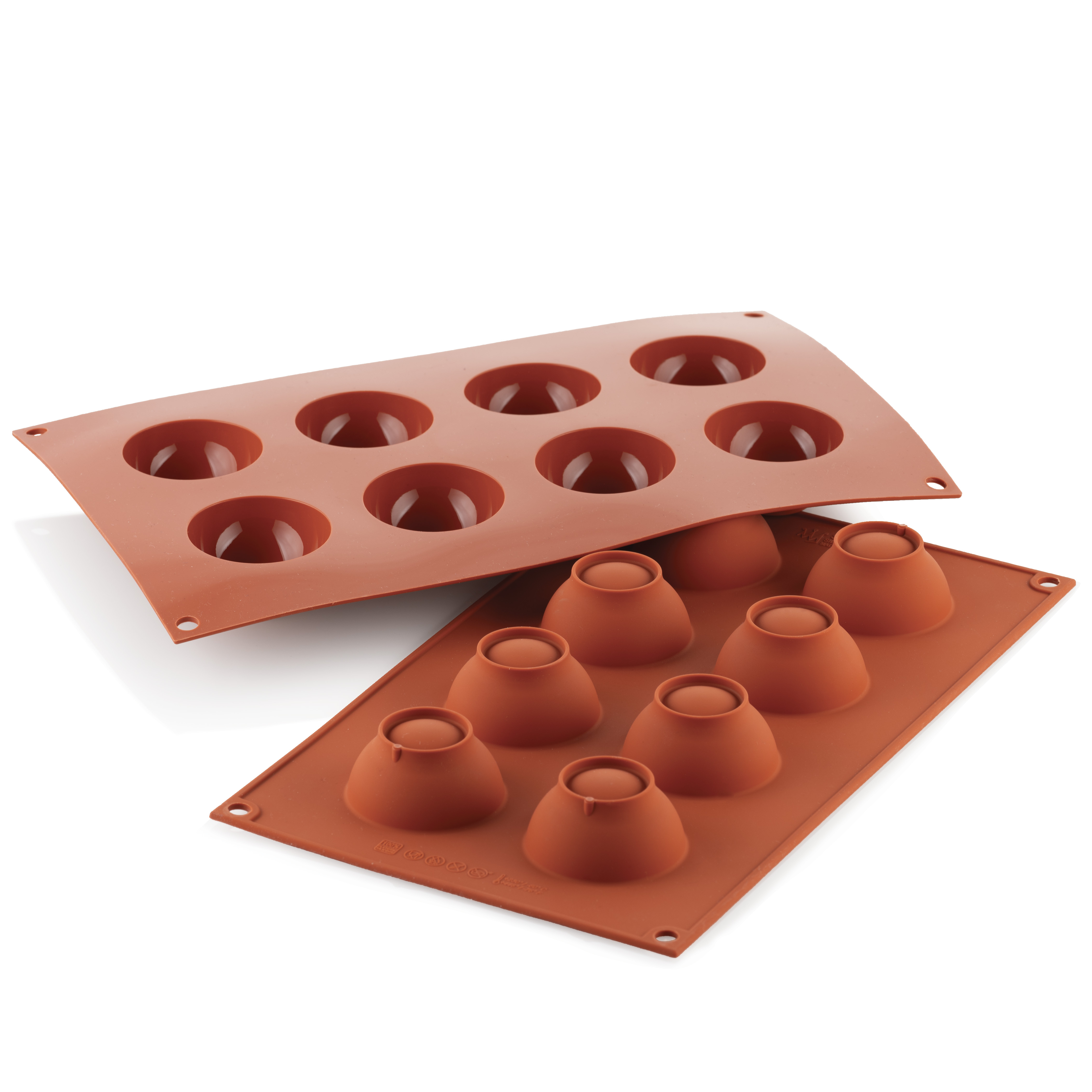 Форма для выпечки 8 ячеек 30 мл. d=50 мм. h=25 мм. Полусфера силикон Silikomart /1/10/