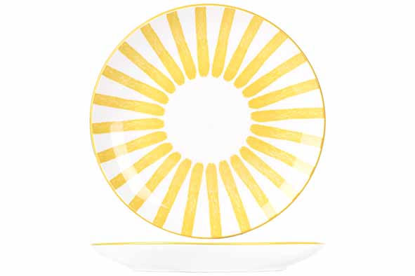 Тарелка мелкая d 20,5 см, цвет белый / желтый
