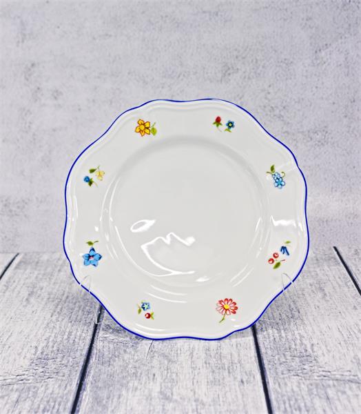Тарелка мелкая d 25,5 см h 2,2 см, фарфор, Grazia с деколью Цветы