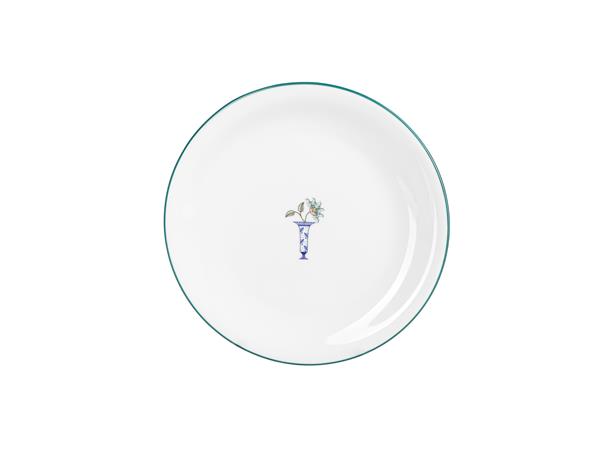 Тарелка мелкая 22 см, кант зеленый, Vaso Piccolo DS16