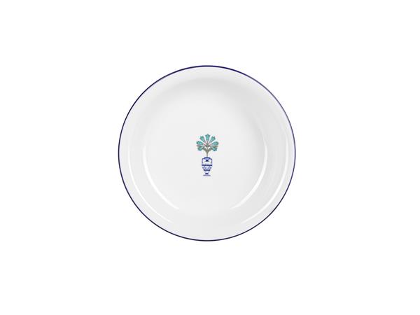 Тарелка глубокая 21 см, кант синий, Vaso Piccolo DS13