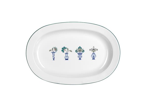Блюдо овальное 31 см, кант зеленый, Vaso Piccolo DS12
