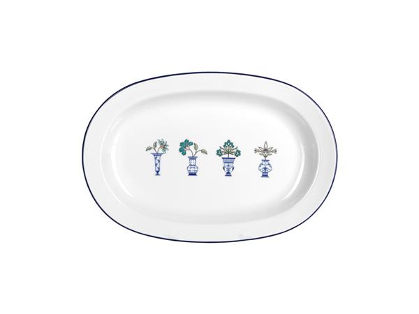 Блюдо овальное 31 см, кант синий, Vaso Piccolo DS12