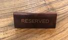 Табличка RESERVED, медная с патиной, 10х3,5 см