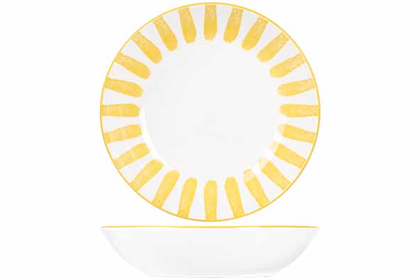 Тарелка суповая d 20 см, цвет белый / желтый