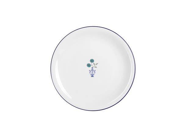 Тарелка мелкая 26 см, кант синий, Vaso Piccolo DS17