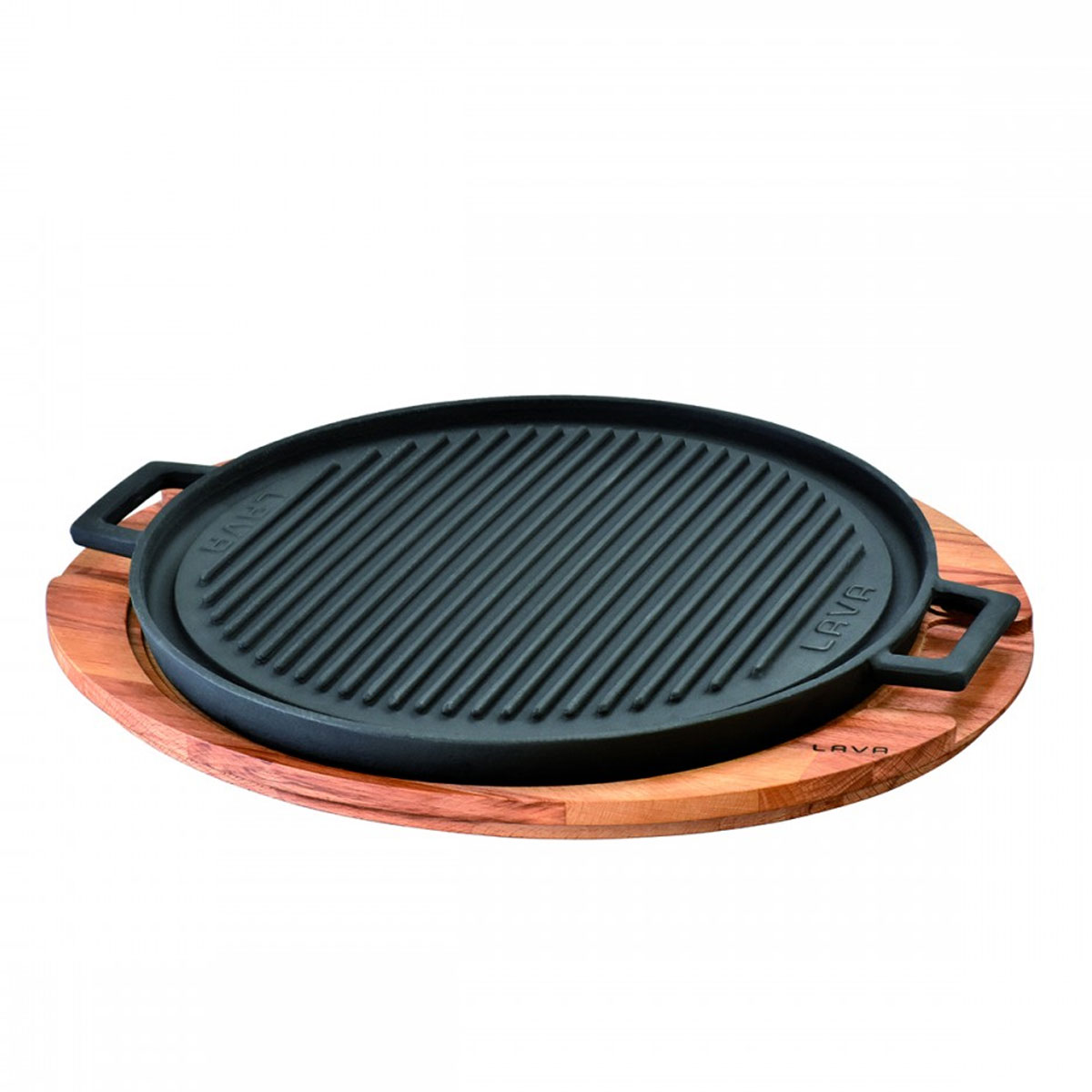 Round Griddle/Grill Plate. Dual side, reversible. Integral Metal handles   Diameter (Ø)34cm.