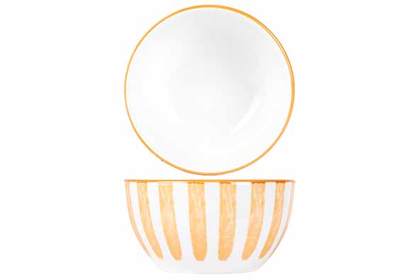 Салатник d 11,5 см h 6,1 см, цвет белый / оранжевый